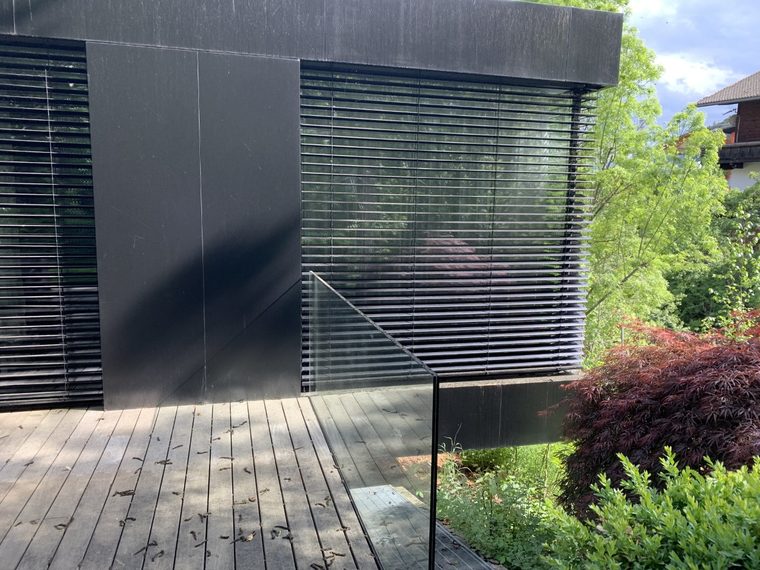 Ringhiera in vetro, casa privata a Rio di Pusteria